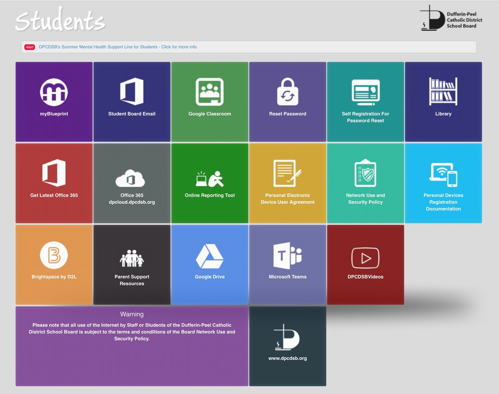 DPCDSB Students Dashboard image