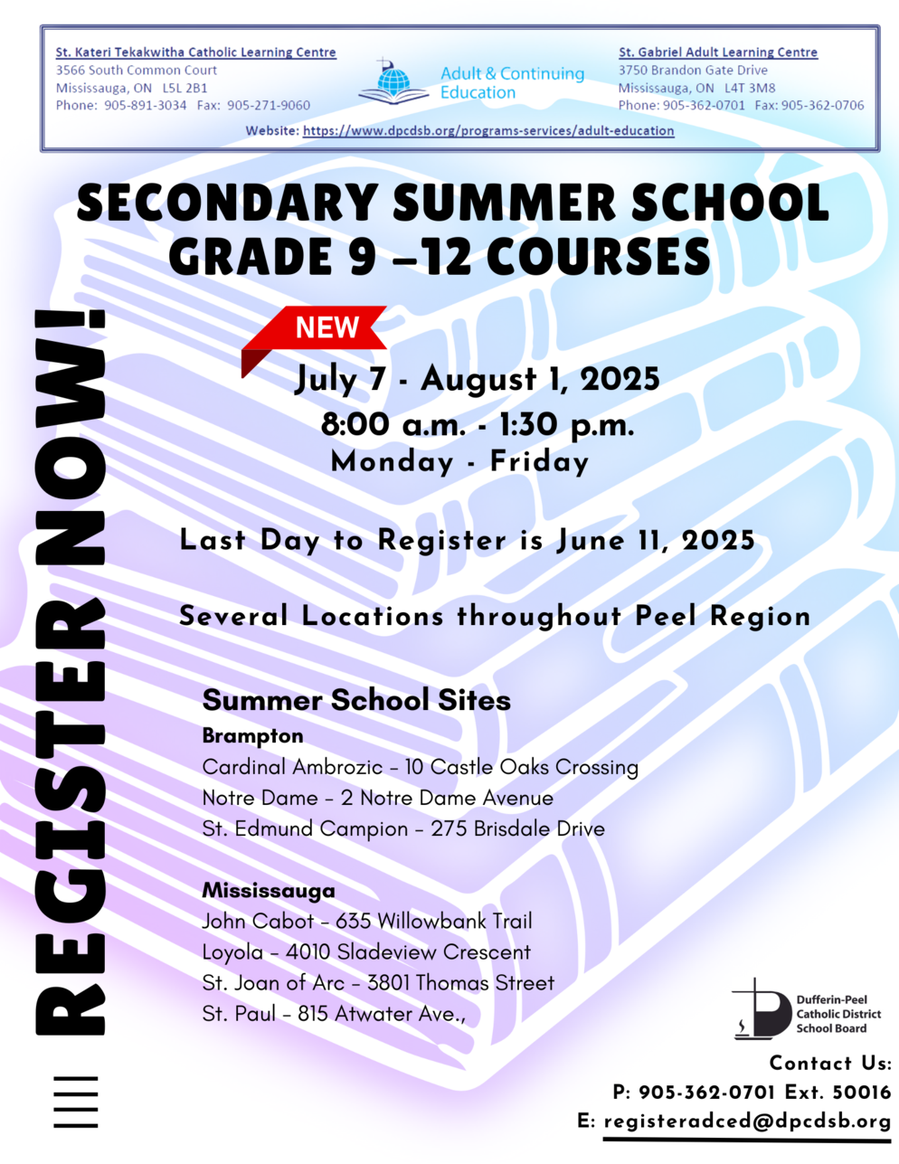 DPCDSB Summer School 2025 Flyer