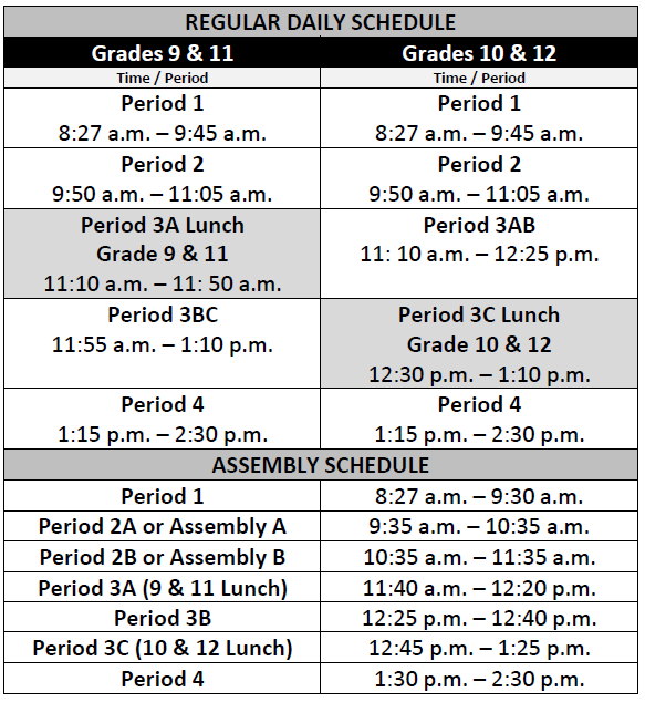 School Schedule graphic